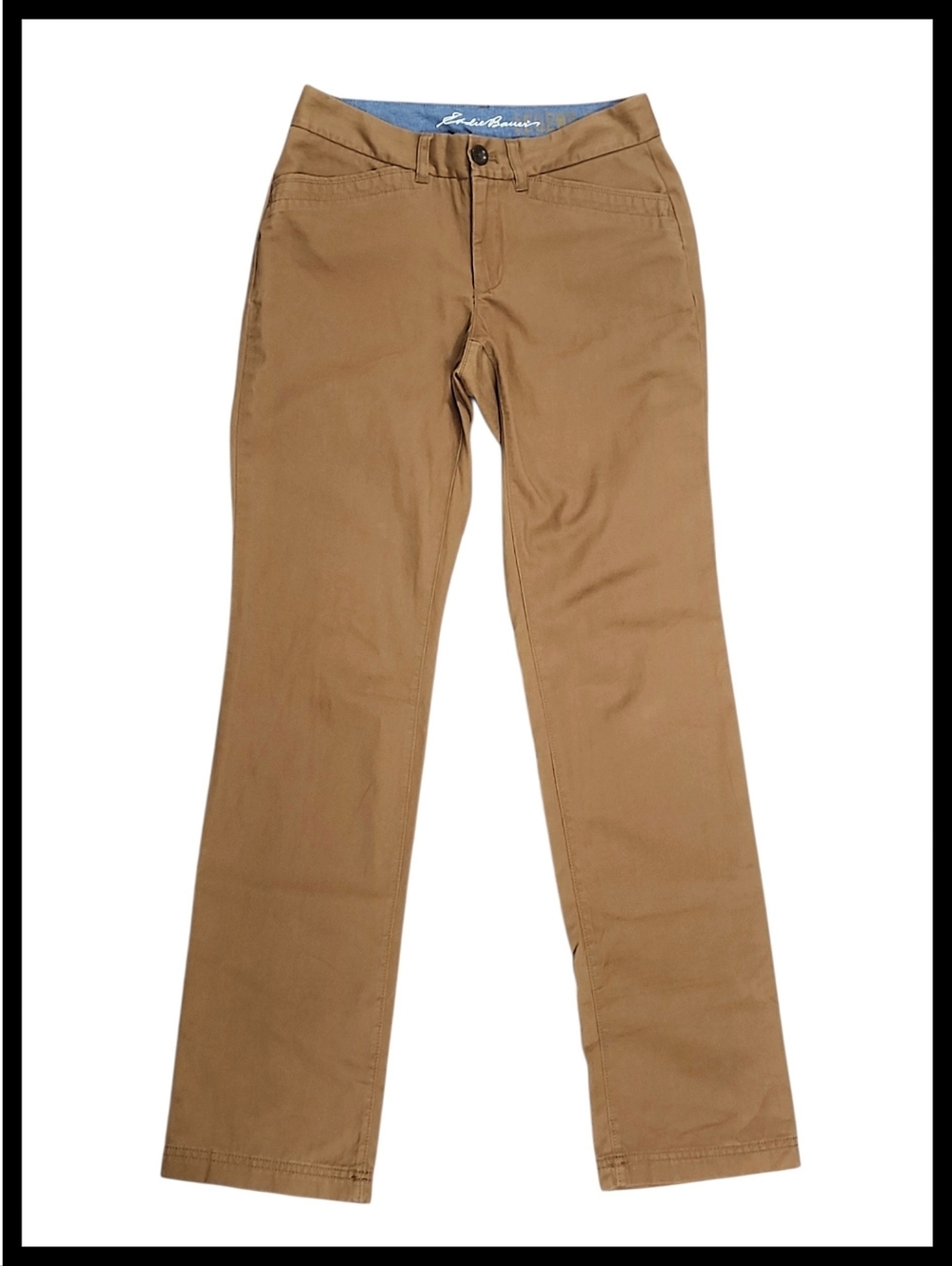 Eddie Bauer Legend Wash Relaxed Chino Pants Khaki Ginger Brown Size 2 28" Waist
